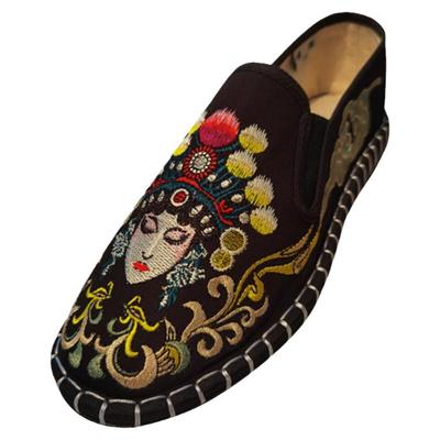 京腔新款江南色鬼透气绣花布鞋