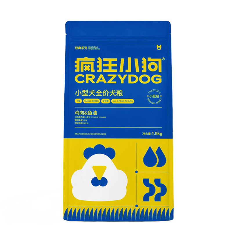 疯狂小狗鸡肉鱼油双拼狗粮幼成犬