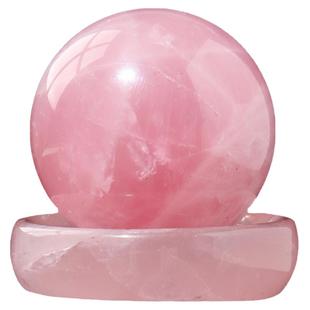 天然矿物原石圆球碗套装粉水晶矿石标本白水晶家居桌面装饰工艺品