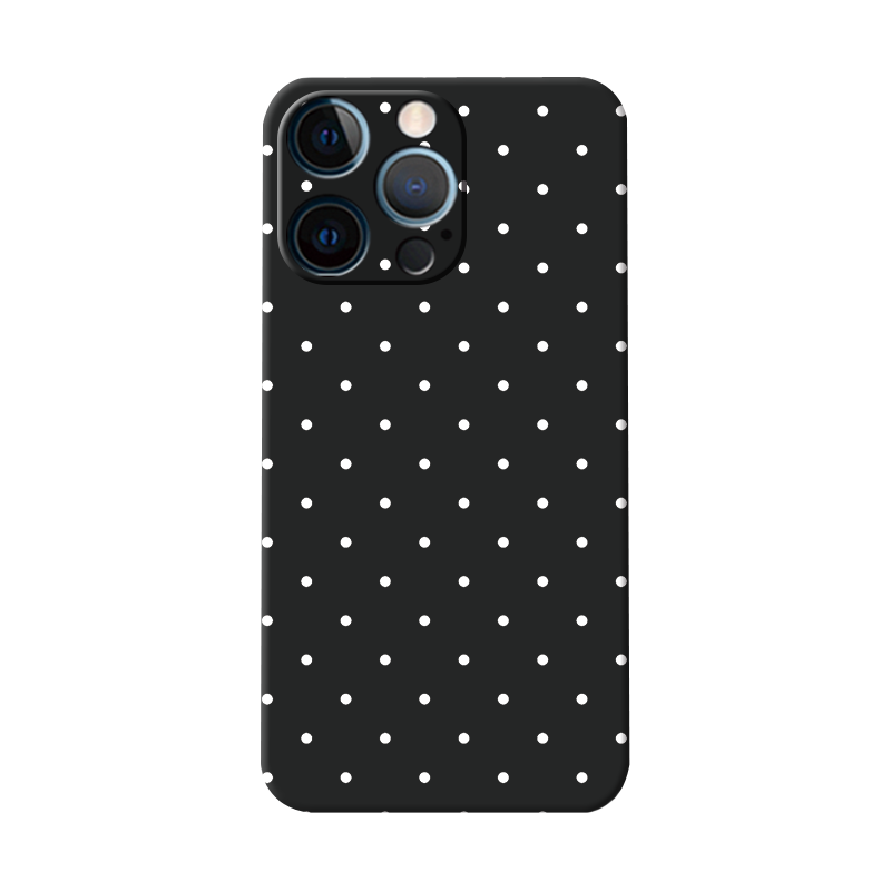 一朶午荷17air/16适用iphone11pro手机壳X简约14MAX苹果12防摔磨砂XR软13/15黑白波点点华为
