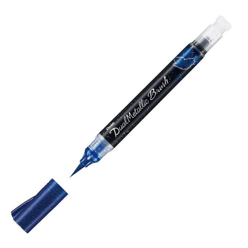 日本Pentel派通 DualMetallic Brush蝴蝶毛笔 闪亮金属色亮粉彩色
