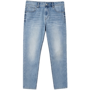 杰克琼斯男装新款牛仔裤子舒适百搭潮时尚个性凉感修身九分裤男款