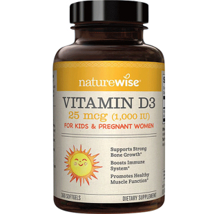 naturewise婴幼儿童宝宝维生素d3滴剂1000iu软胶囊型nw阳光瓶vd3