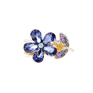 蓝色花朵发夹刘海碎发水晶金属发卡高端精致高级感新款侧边夹抓夹