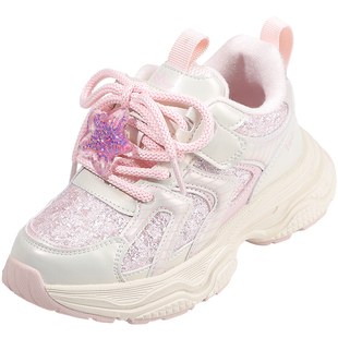 天美意童鞋女童运动鞋冬季加绒保暖儿童老爹鞋时尚百搭休闲跑步鞋