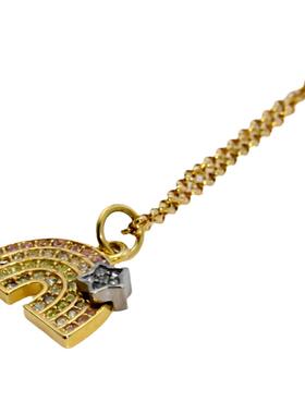 特价清仓j彩虹镶钻项链短款