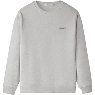 HLA/海澜之家内里加绒卫衣25秋冬新字母小标提花肌理圆领长袖男