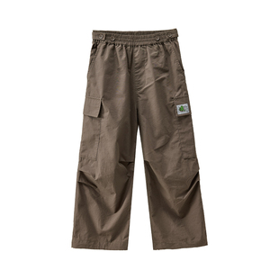 Q21纯棉府绸儿童工装长裤男女孩秋季新款休闲透气耐磨可调节裤子