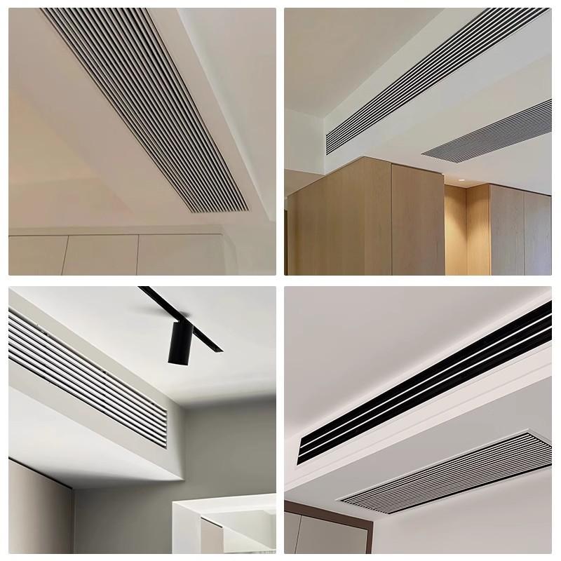 abs中央空调出风口格栅百叶窗铝合金线型极窄无边框内嵌式通风口