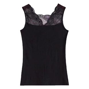 蕾丝网纱莫代尔吊带背心女百搭大码内衣修身显瘦打底衫纯色两面穿