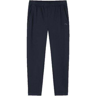 安踏运动长裤男士2025秋冬季休闲卫裤黑色针织透气直筒宽松裤子