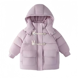 女童棉服冬季加绒加厚羽绒棉衣2025新款女宝宝冬保暖外套棉袄韩版