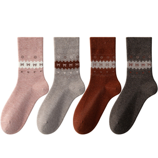 羊毛袜子女秋冬季御寒保暖2025新款爆款美利奴加厚冬天无骨中筒袜
