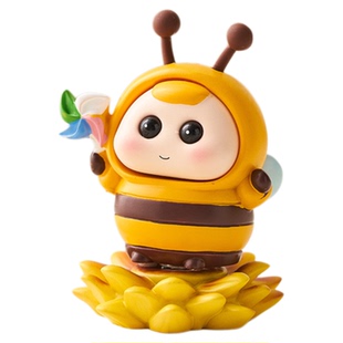 蜜蜂摆件办公室桌面治愈情绪稳定神器可爱工位解压礼物高级感小众