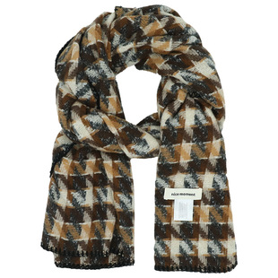 复古流苏格子围巾女冬季2025新款高级感韩版保暖百搭围脖披肩两用