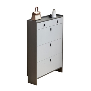 实木超薄鞋柜17cm家用门口经济型新款入户轻奢收纳窄翻斗式小鞋架