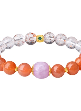 天然超七草莓晶彼岸花手串