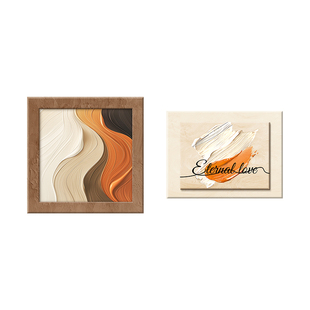 抽象艺术卧室装饰画新款肌理感立体砂岩画主卧床头组合画餐厅挂画