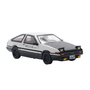 日本动漫社1/64头文字D AE86黑盖 S2000蓝色双车套装合金汽车模型