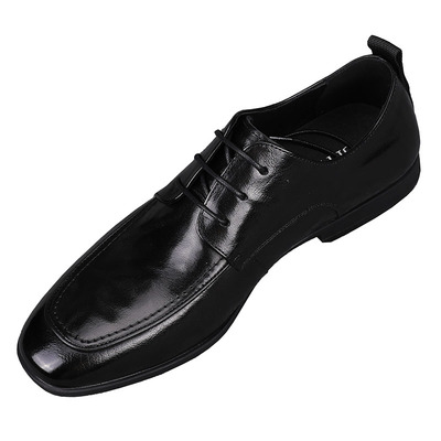 头层牛皮男鞋秋季2026新款真皮系带商务休闲皮鞋日常百搭工作潮鞋