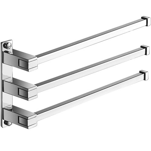 旋转毛巾架全铜卫生间壁挂式轻奢活动免打孔毛巾杆浴室三层毛巾挂