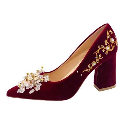 婚鞋新娘鞋秀禾服婚纱两穿新款