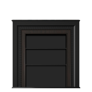 实木美式法式北欧黑色复古壁炉装饰柜置物架中古边柜客厅玄关柜子