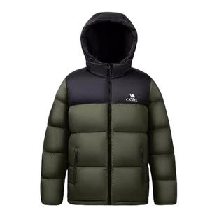 骆驼羽绒服男女装户外情侣秋冬季休闲连帽短款加厚保暖羽绒面包服