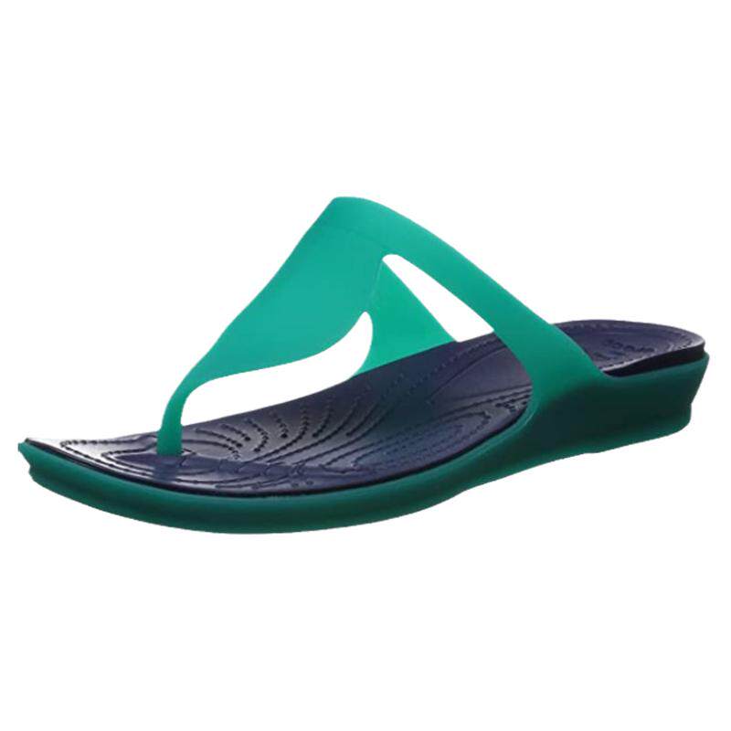 crocs坡跟柔软夹趾果冻鞋