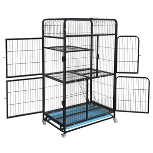 猫笼家用 猫笼子猫别墅笼子室内猫屋方管猫咪大空间带厕所托盘