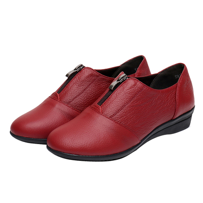 上海花牌真皮软底防滑深口女鞋