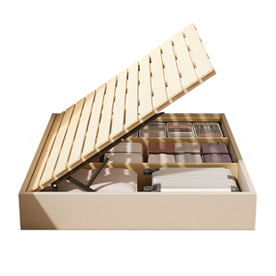 实木无床头榻榻米床气压储物床小户型收纳高箱床落地床多功能床架