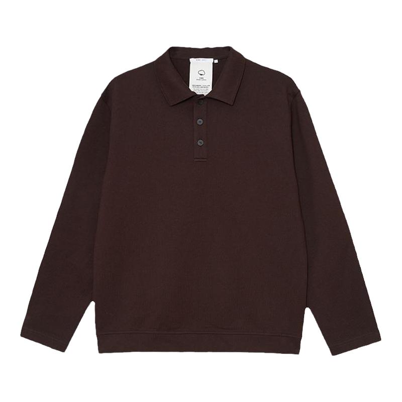 kleeklee 23春季新品男士环保棉麦穗纹POLO领长袖T恤 K1231TS07