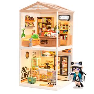 rolife若来超级世界火锅店益智积木拼装玩具模型diy小屋儿童礼物