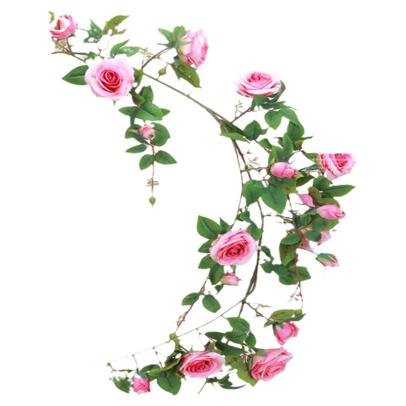 仿真玫瑰花吊顶缠绕假花藤条藤蔓