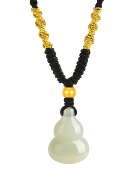 中国黄金出品999足金和田玉吊坠