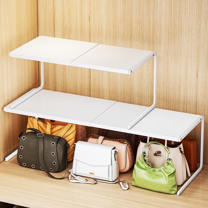 衣柜存放包包的架子伸缩收纳神器分隔板家用衣橱分层放置物架卧室
