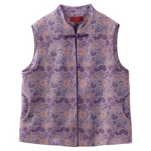 依佈中老年女士气质新中式马夹2026春季妈妈国风背心宽松大码上衣