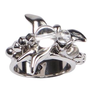 PUPILCASKET 惬意天使戒 925立体造型水晶原创设计师小众高级戒指