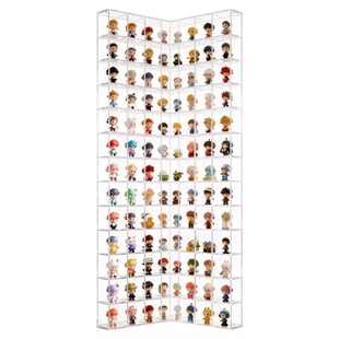 定制手办盲盒收纳展示柜带灯壁挂置物架转角盲盒展示架多层透明