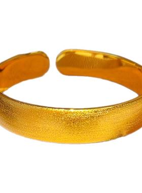 女沙金哑光丝绒泥鳅背素圈手镯