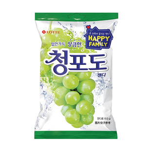 韩国进口乐天青葡萄糖lotte青提硬糖水蜜桃味水果糖儿童糖果喜糖