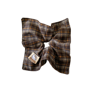 高级感韩系格子方巾大肠发圈女慵懒风气质百搭超大方形头饰发绳