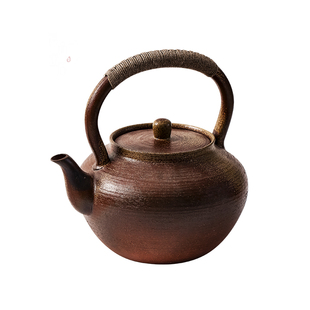 素雅|玄圭柴烧提梁养生老岩泥家用大容量电陶烧水户外炭炉煮茶壶