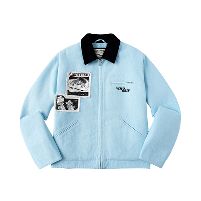 【Rick and Morty官方联名】WHOOSIS 贴布印花底特律夹克外套男女