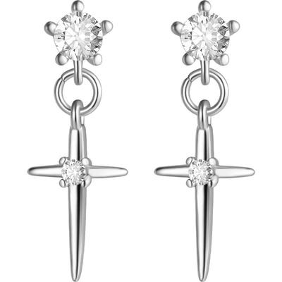 虔诚祷告十字架吊坠钛钢耳钉女