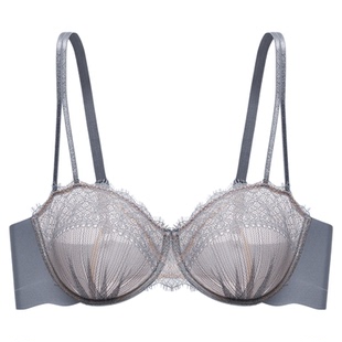 【暮色迷离】伊维斯无胸垫内衣1/2杯细肩带性感蕾丝文胸2025秋