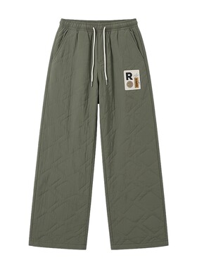 宽松夹棉加厚休闲裤直筒保暖棉裤
