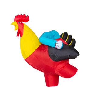 搞笑大红公鸡人偶服卡通坐骑充气衣服表演恐龙黄鸭动物服装道具服