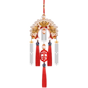 2025新款车挂件手工diy材料包凤冠霞披后视镜挂饰平安福男女礼物